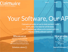 Tablet Screenshot of claimwire.com